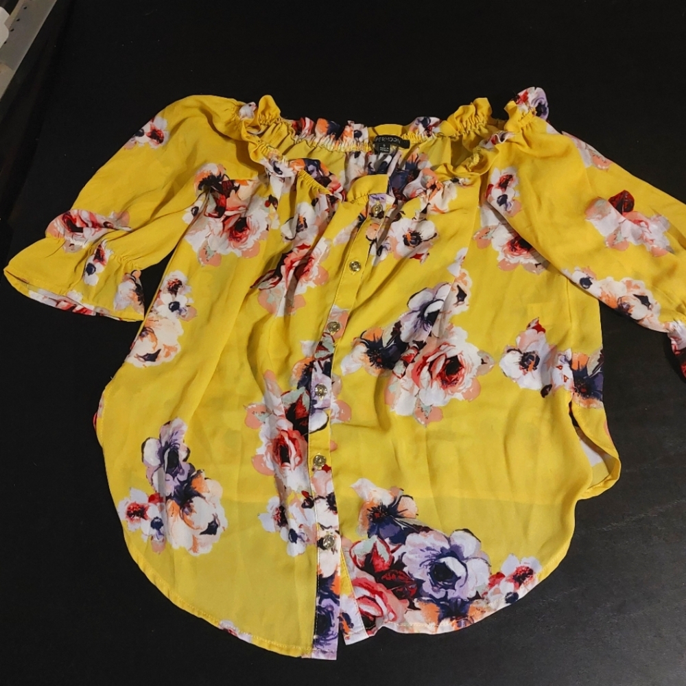 Floral Yellow Blouse
